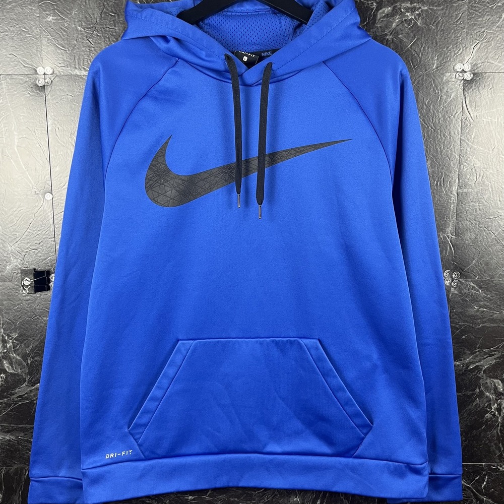 Nike Men's Blue Dri-Fit Hoodie Large
